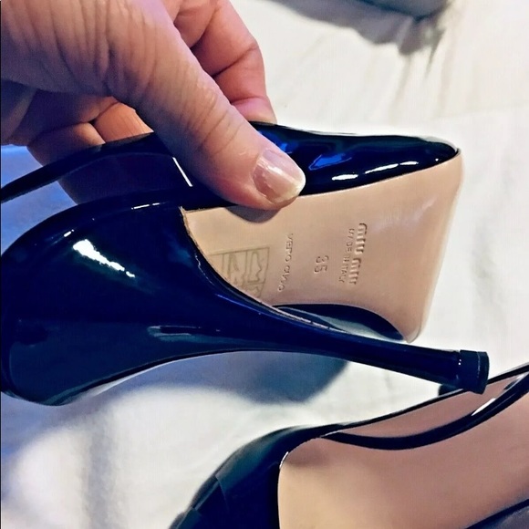 MIU MIU PRADA BLACK STRAPPY SLINGBACKS PUMPS 5.5 - Picture 5 of 11